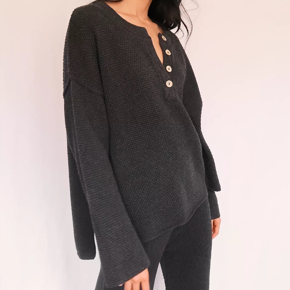 NEW! Free People Hailey Knit Set Long Sleeve Sweater Top and Knit Flair Bottoms